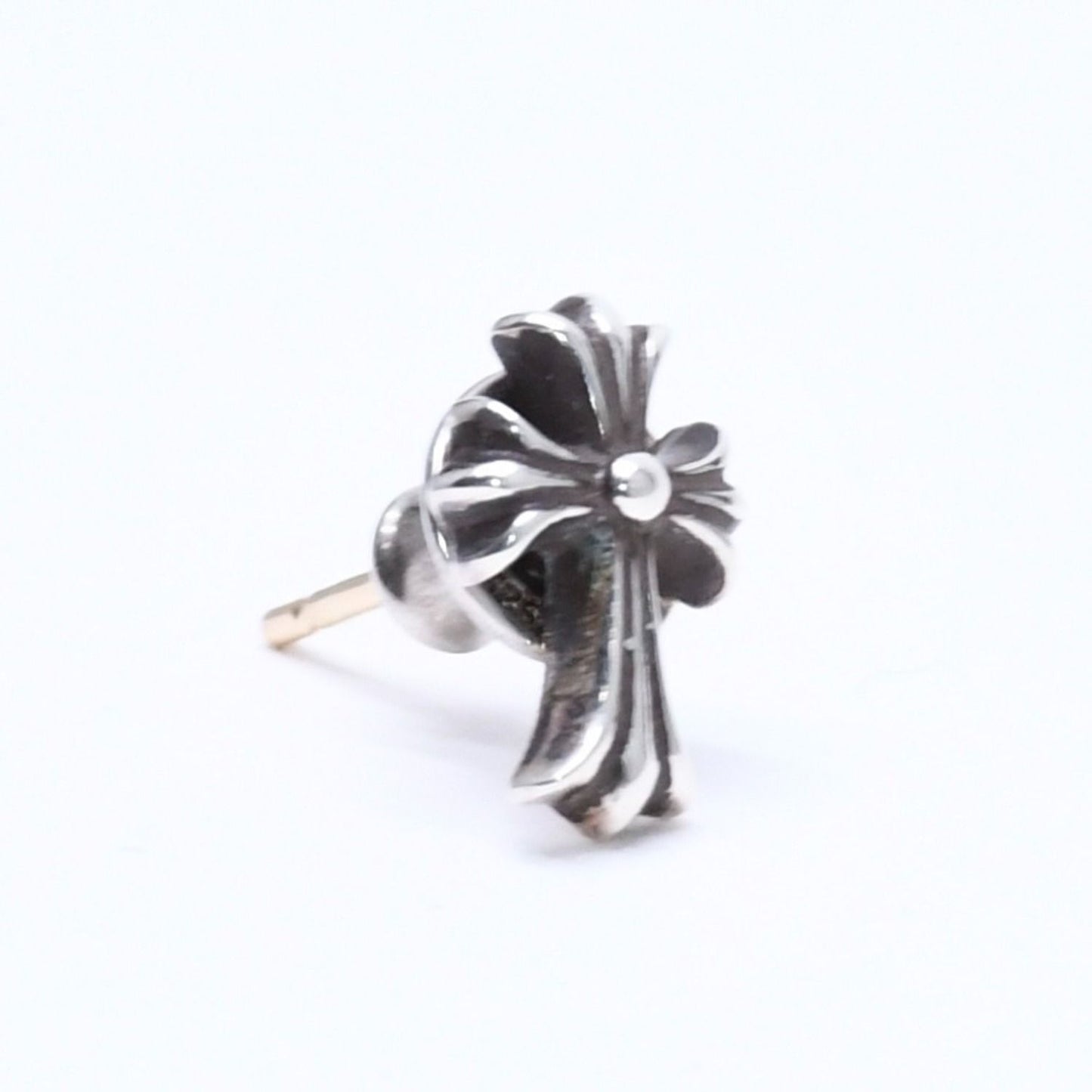 Chrome Hearts Single Earrings CH Crossfat Stud Silver 925 Sterling — view 3