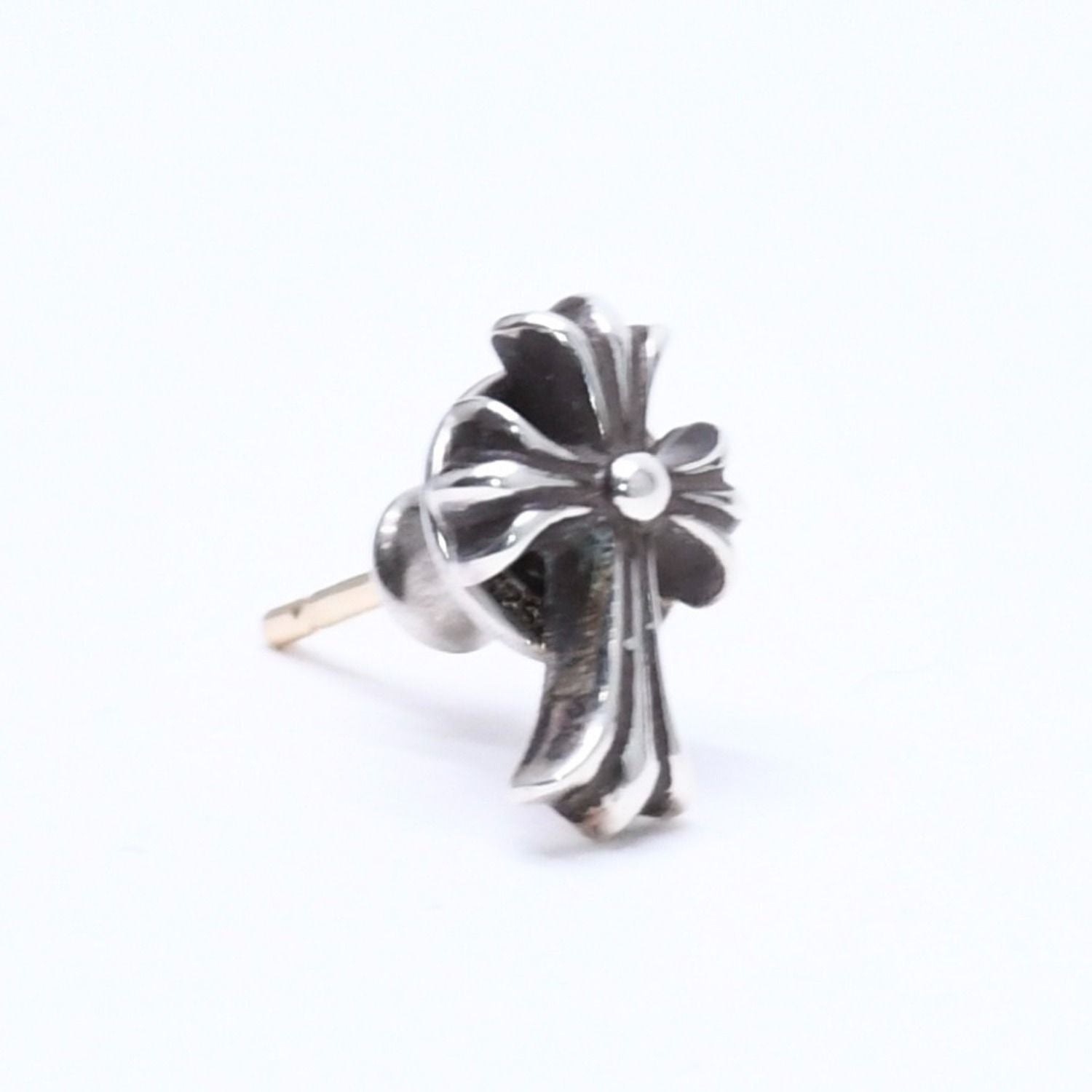 Chrome Hearts Single Earrings CH Crossfat Stud Silver 925 Sterling — view 3