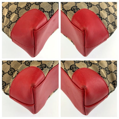 Gucci Red Beige GG Canvas Leather 002 Tote Shoulder — view 4
