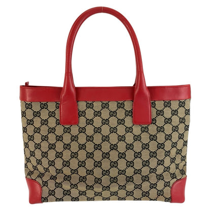 Gucci Red Beige GG Canvas Leather 002 Tote Shoulder — view 2