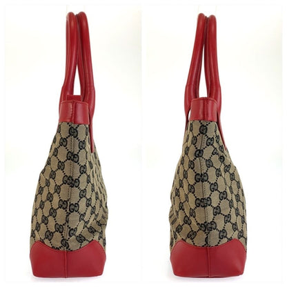 Gucci Red Beige GG Canvas Leather 002 Tote Shoulder — view 7
