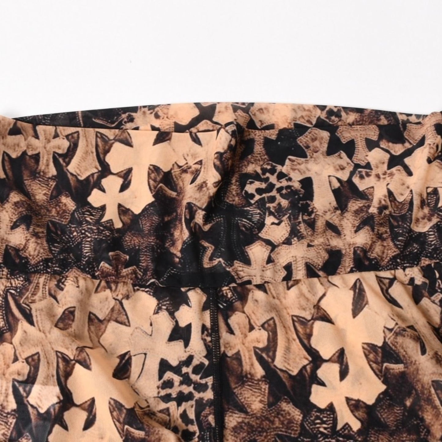 Chrome Hearts Semi Tary Cloth All Over Print Mesh Lace Flare Long Pants Sheer — view 3