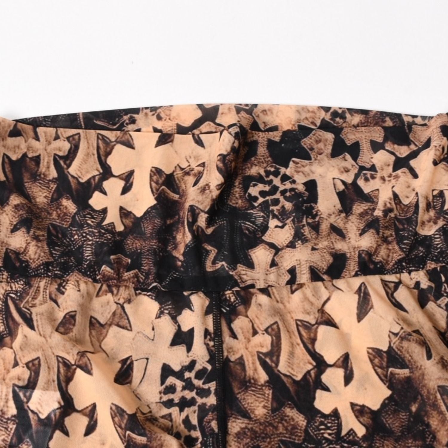 Chrome Hearts Semi Tary Cloth All Over Print Mesh Lace Flare Long Pants Sheer — view 3