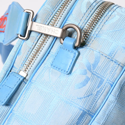Chanel New Travel Line 2-Way Bag CC Logo Nylon Leather Blue — view 5