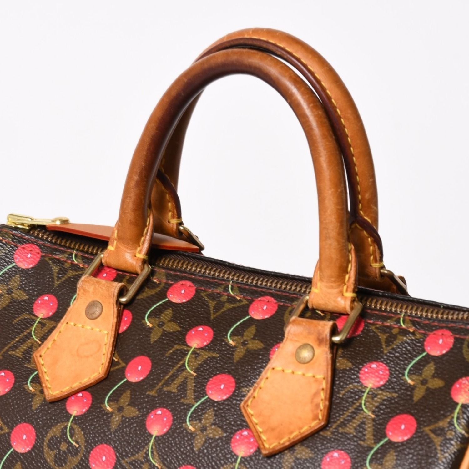 Louis Vuitton Speedy 25 Handbag Monogram Cherry Brown Takashi Murakami — view 6