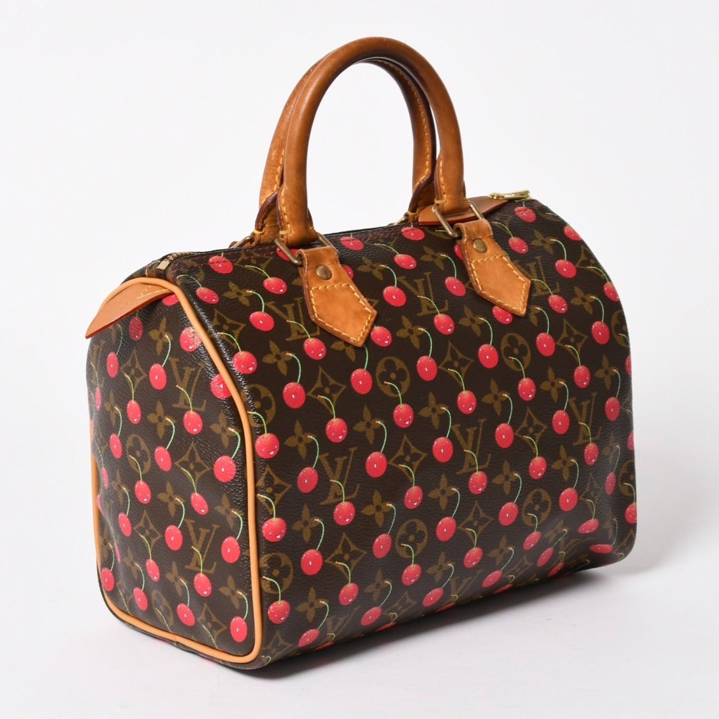 Louis Vuitton Speedy 25 Handbag Monogram Cherry Brown Takashi Murakami — view 3