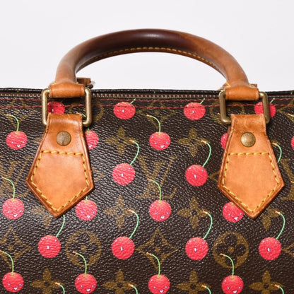 Louis Vuitton Speedy 25 Handbag Monogram Cherry Brown Takashi Murakami — view 8