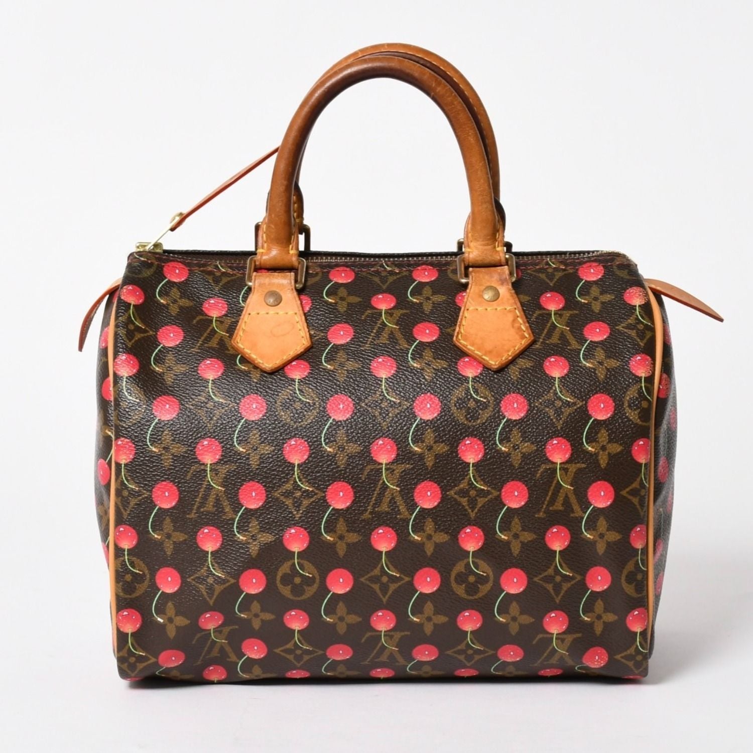 Louis Vuitton Speedy 25 Handbag Monogram Cherry Brown Takashi Murakami — view 2