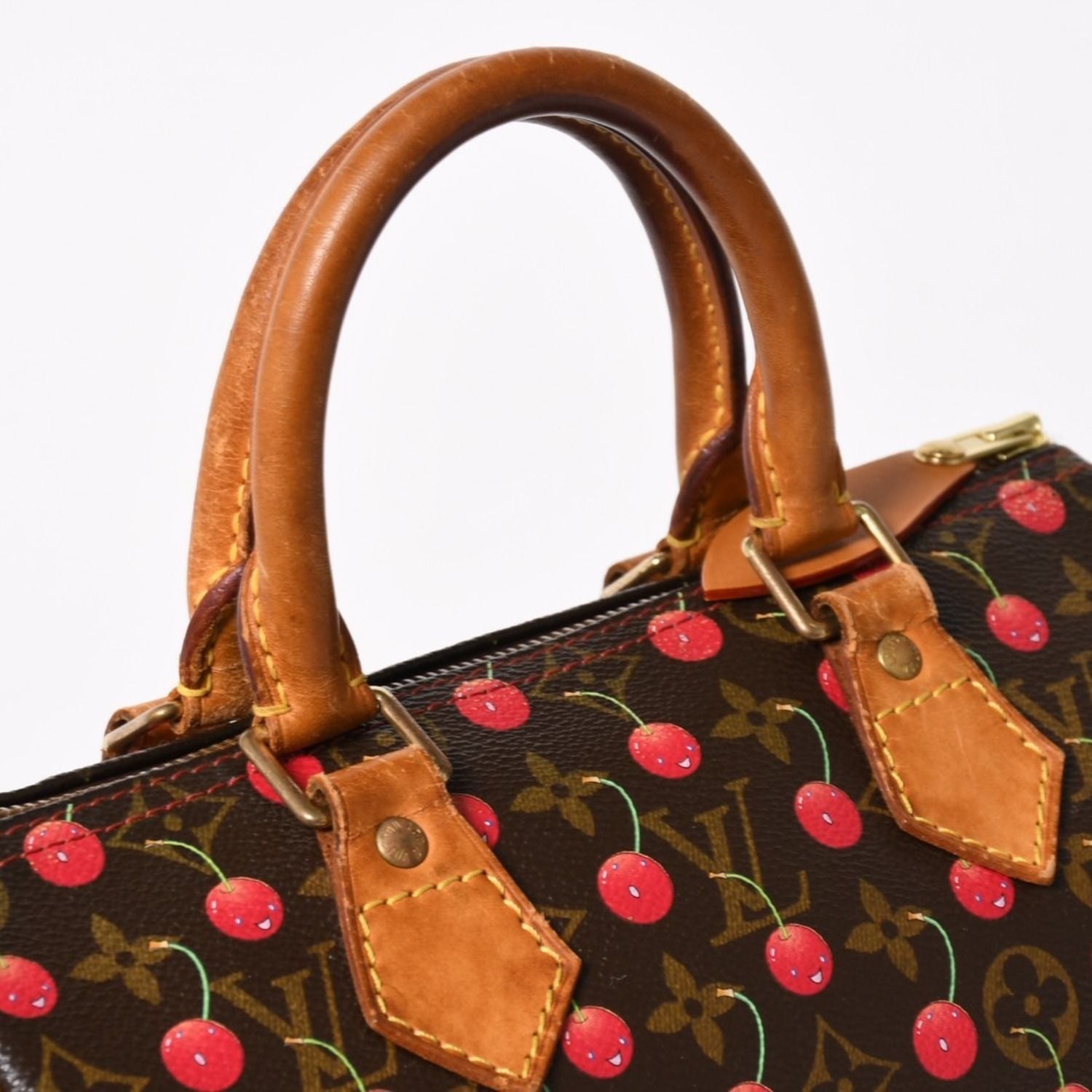Louis Vuitton Speedy 25 Handbag Monogram Cherry Brown Takashi Murakami — view 5