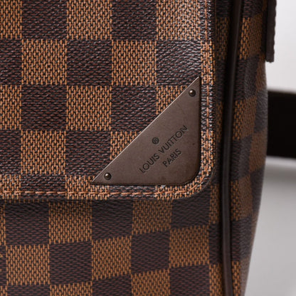 Louis Vuitton Shelton MM Damier Graphite Shoulder Bag Leather Brown Gold — view 8
