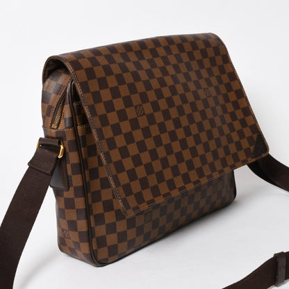 Louis Vuitton Shelton MM Damier Graphite Shoulder Bag Leather Brown Gold — view 3