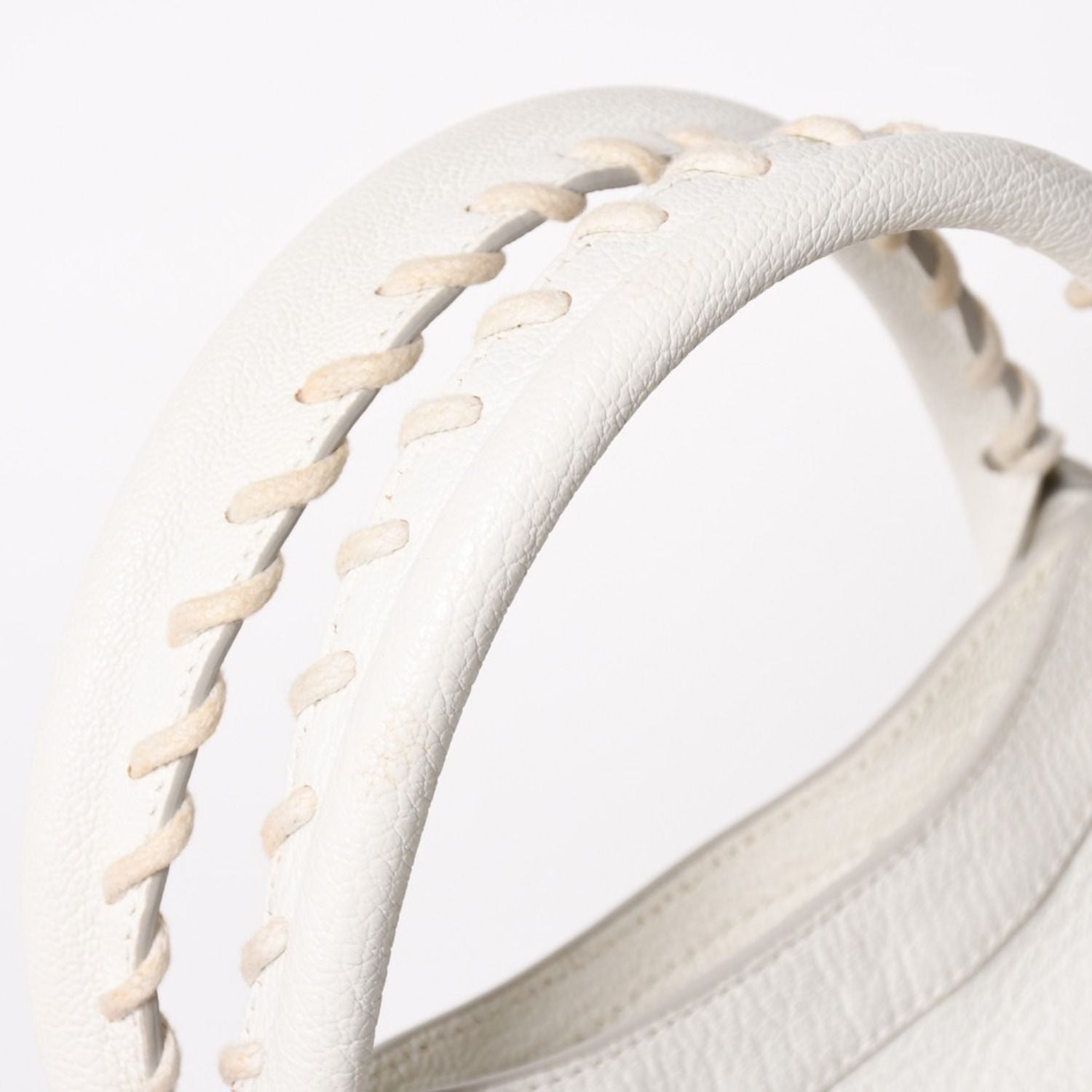 Balenciaga Metallic Edge City Leather 2-Way Shoulder Bag White Ivory Gold — view 5