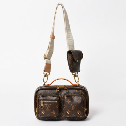 Louis Vuitton Monogram Utility Crossbody Shoulder Bag Brown Gold