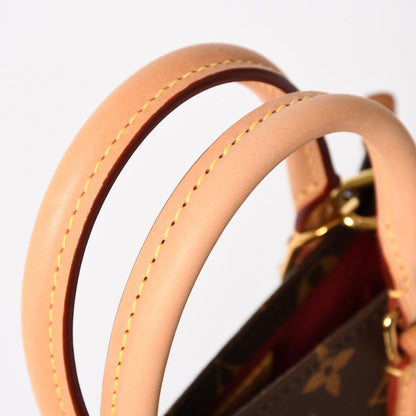 Louis Vuitton Sac Plat BB Monogram Shoulder Bag Leather Brown Gold — view 7