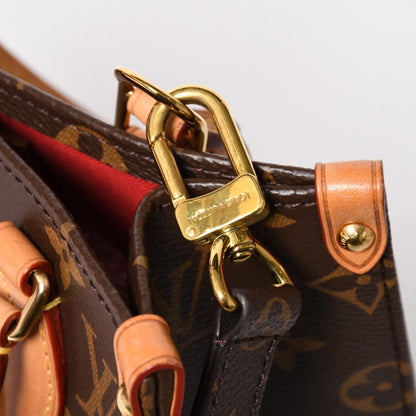 Louis Vuitton Sac Plat BB Monogram Shoulder Bag Leather Brown Gold — view 5
