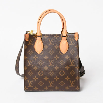 Louis Vuitton Sac Plat BB Monogram Shoulder Bag Leather Brown Gold — view 2