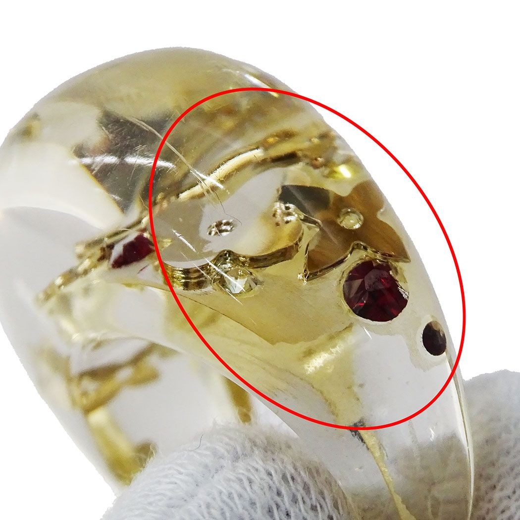 Louis Vuitton Ring Resin Bague Ankle John Clear Gold Bulky — view 7
