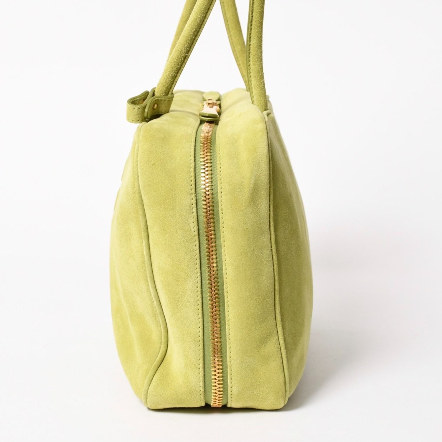 Miu Miu Beau Suede Tote Bag Green Gold — view 4