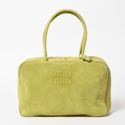 Miu Miu Beau Suede Tote Bag Green Gold