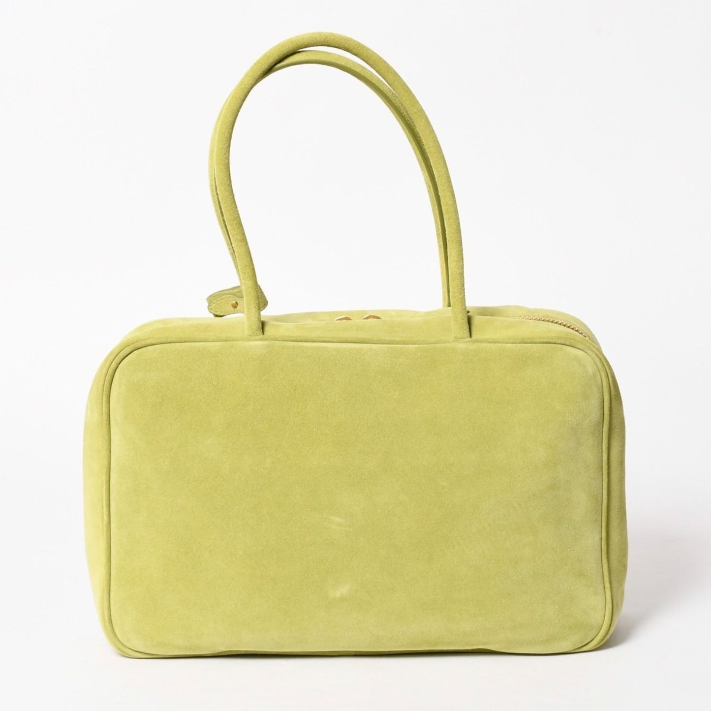 Miu Miu Beau Suede Tote Bag Green Gold — view 2