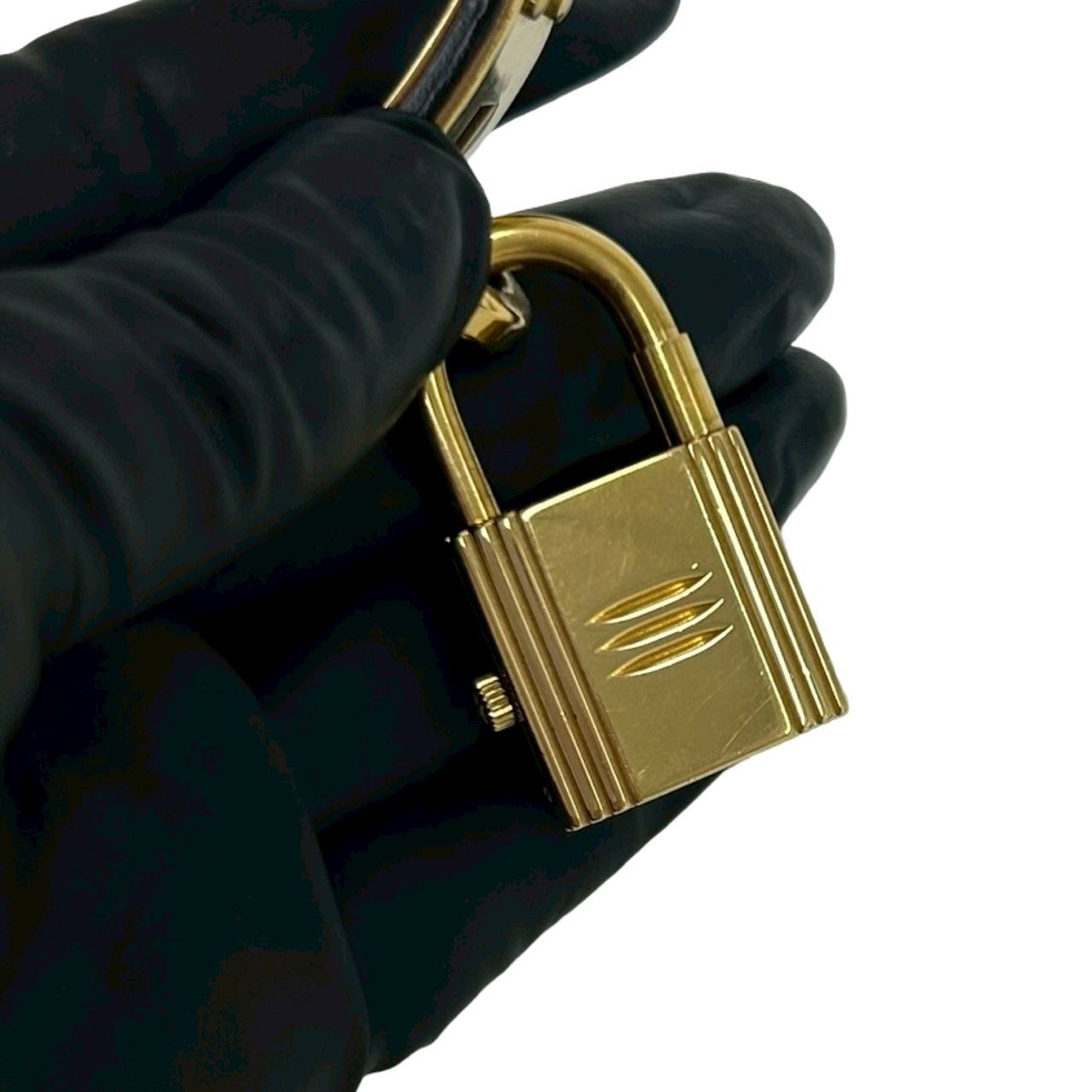 Hermes Vintage Kelly Watch Leather Wrist Black Gold — view 5