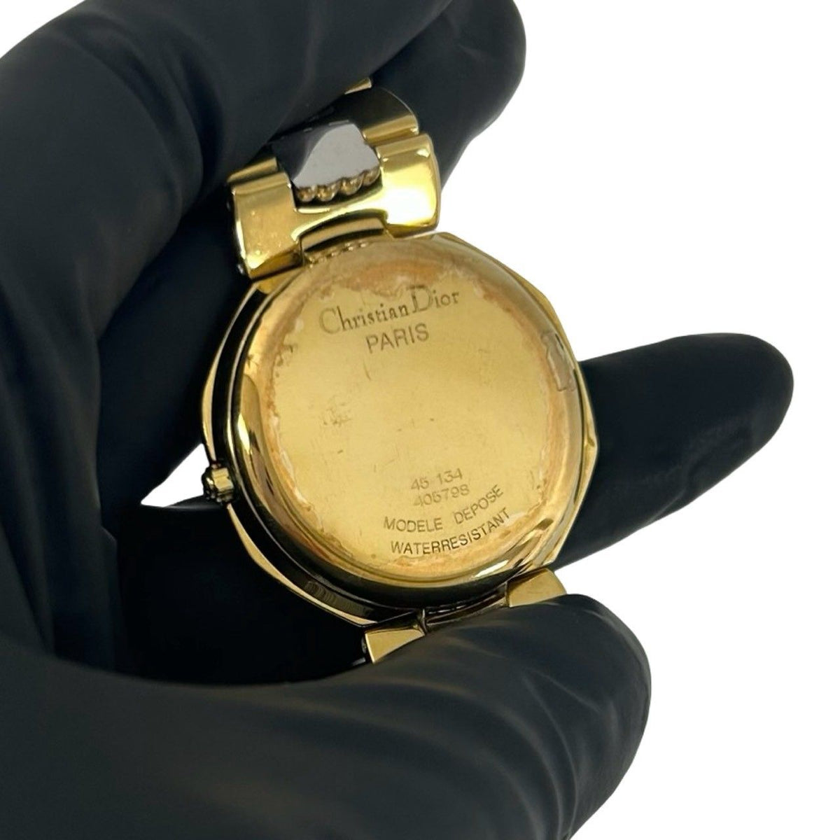 Dior Vintage Octagon Stainless Steel Quartz Watch Wrist Gold — view 6