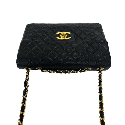 Chanel With Vintage Big Quilted CC Logo Lambskin Shoulder Bag Black — view 4