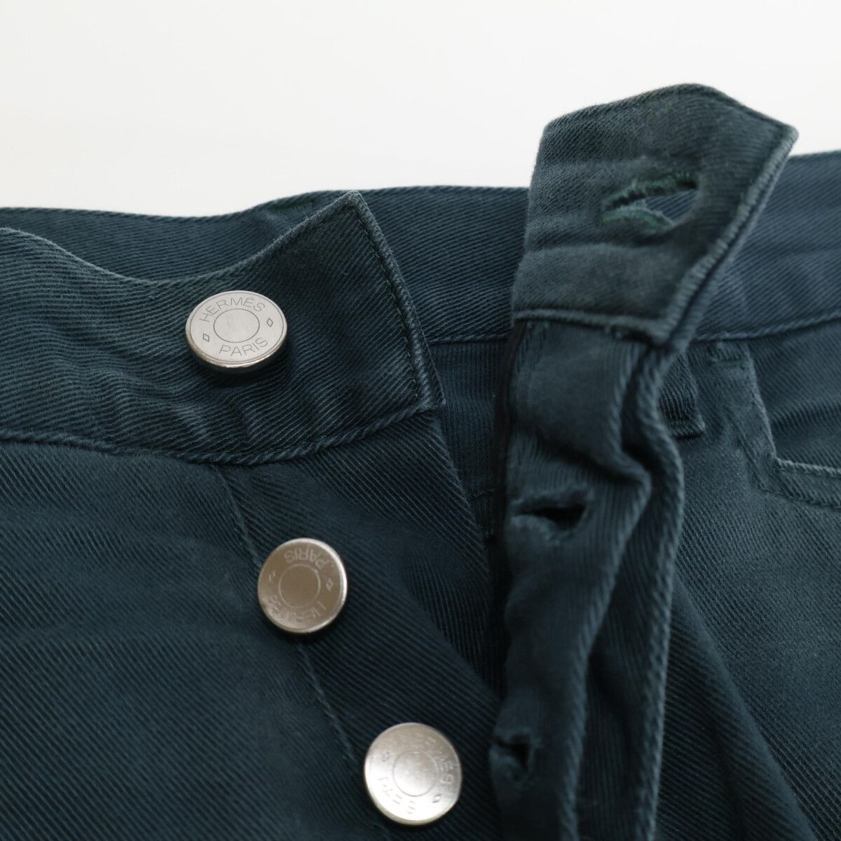 Hermes Series Button Green Denim Pants 44 — view 7