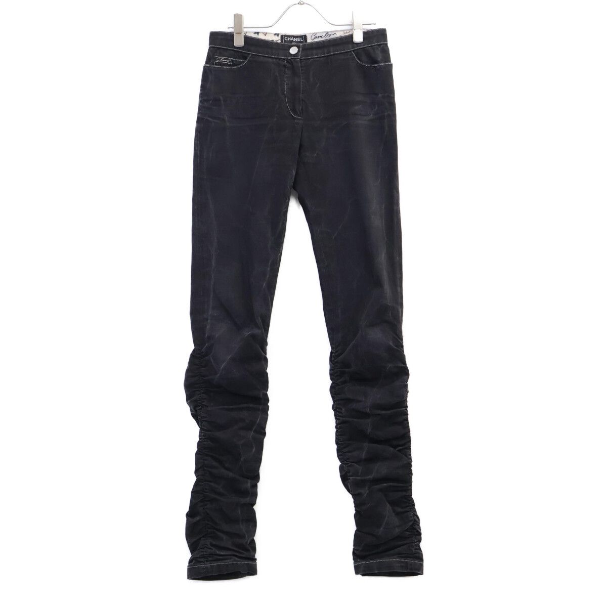 Chanel Black Deformed Slim Pants 34