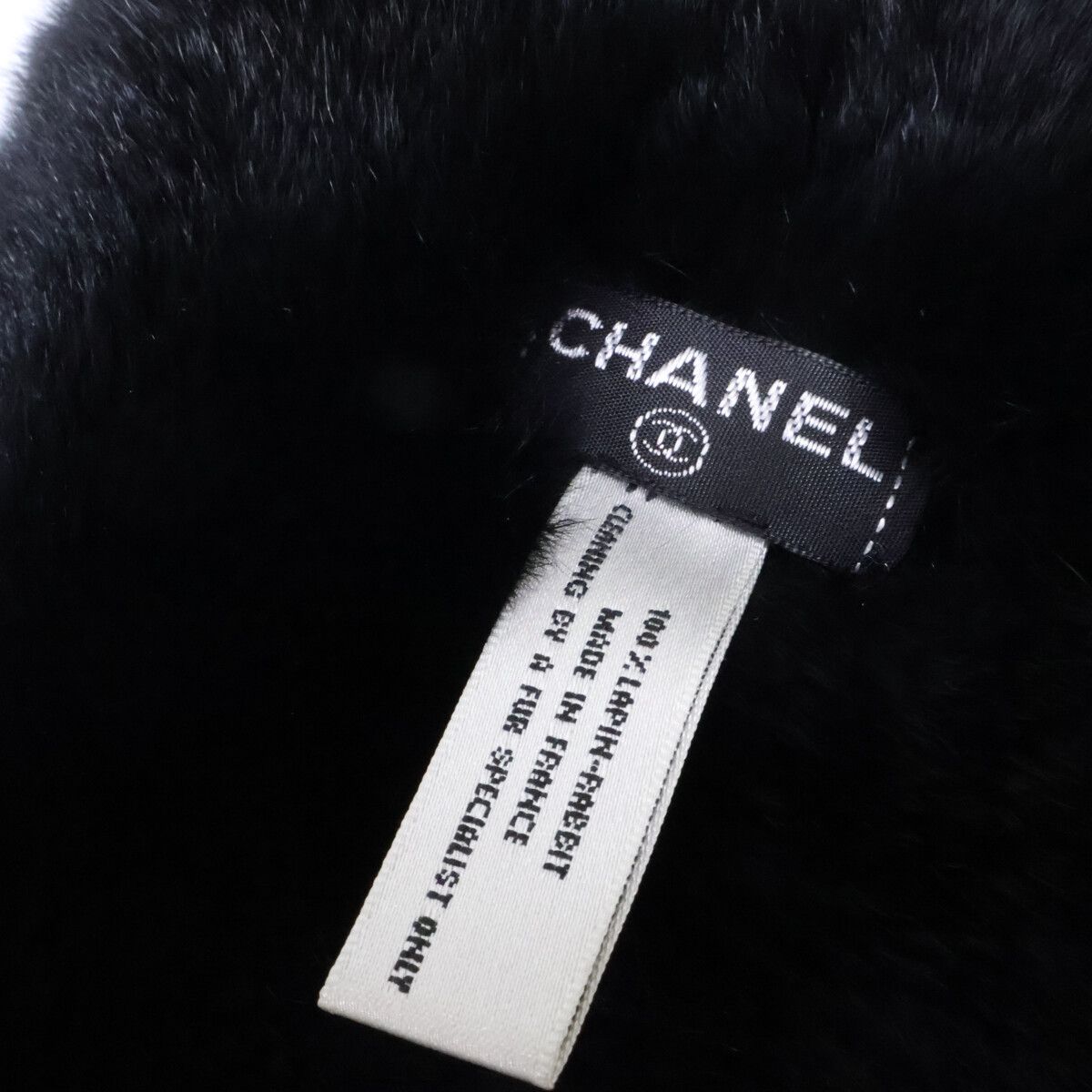 Chanel CC Logo Rabbit Fur Tippet Scarf — view 6