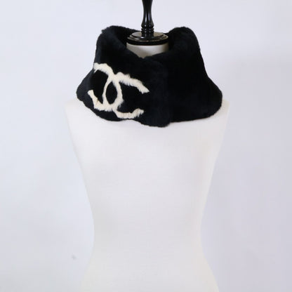 Chanel CC Logo Rabbit Fur Tippet Scarf — view 7