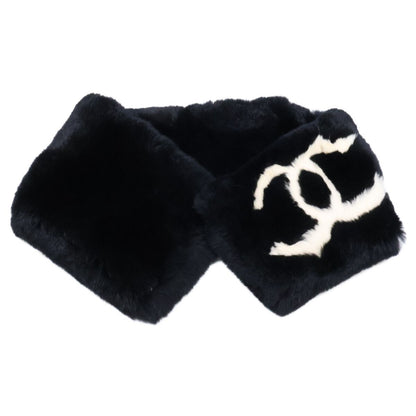 Chanel CC Logo Rabbit Fur Tippet Scarf