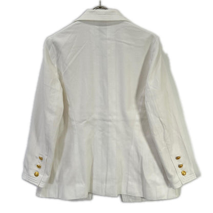 Chanel Vintage White Gold Button Tailored Jacket 44 — view 2