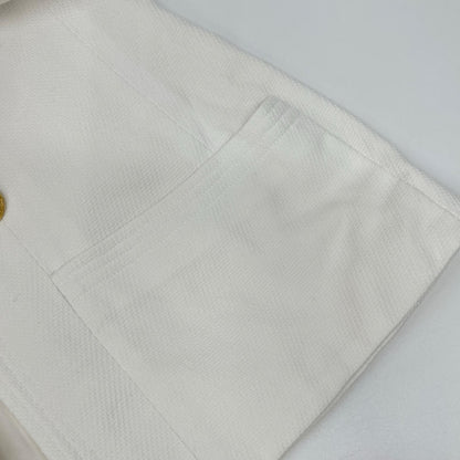Chanel Vintage White Gold Button Tailored Jacket 44 — view 9