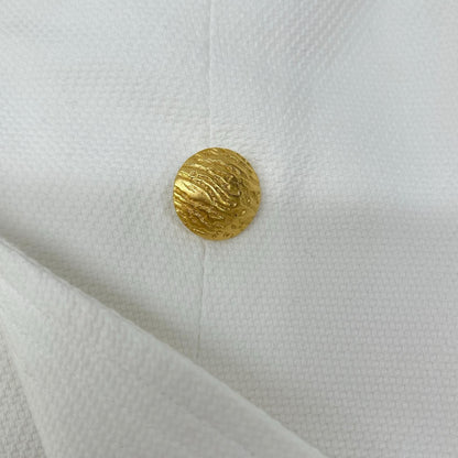 Chanel Vintage White Gold Button Tailored Jacket 44 — view 6