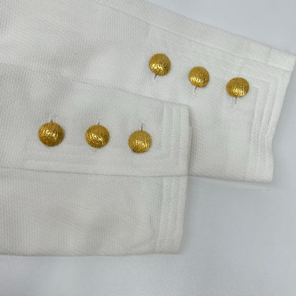 Chanel Vintage White Gold Button Tailored Jacket 44 — view 8