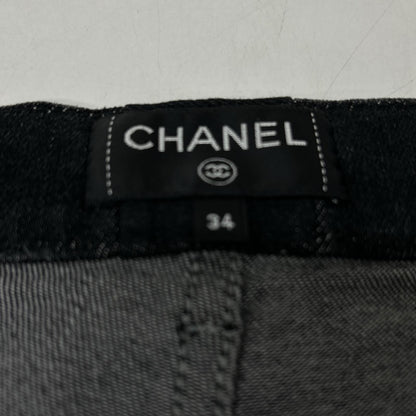Chanel Black Rhinestone Denim 34 Jeans — view 4