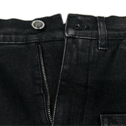 Chanel Black Rhinestone Denim 34 Jeans — view 3