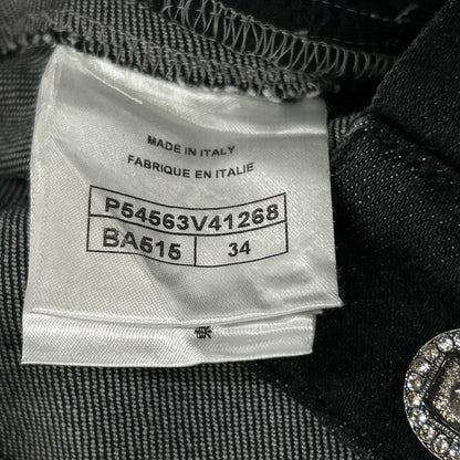 Chanel Black Rhinestone Denim 34 Jeans — view 5