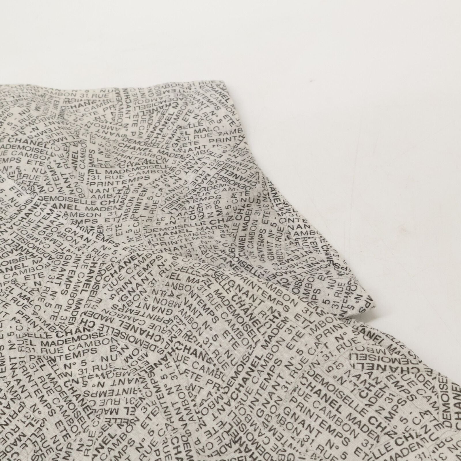 Chanel Logo Print Ramie Short Sleeve Blouse 40 — view 7