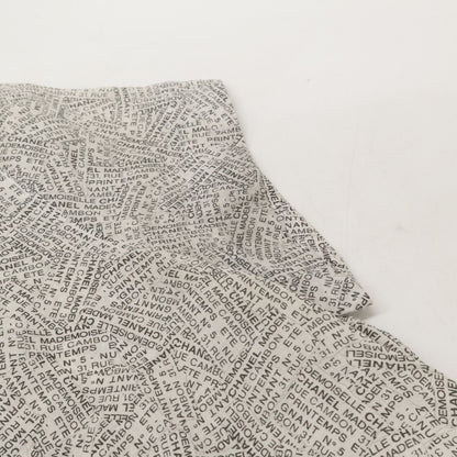 Chanel Logo Print Ramie Short Sleeve Blouse 40 — view 7