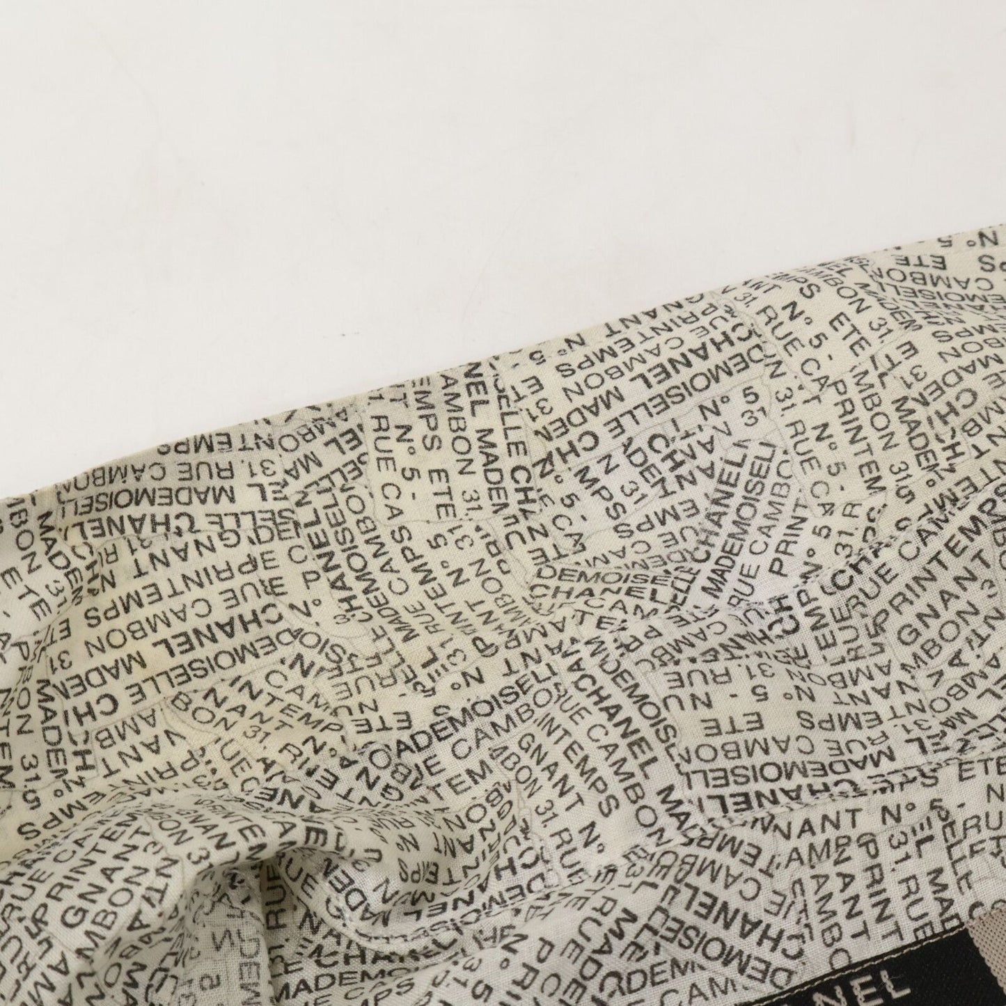 Chanel Logo Print Ramie Short Sleeve Blouse 40 — view 6
