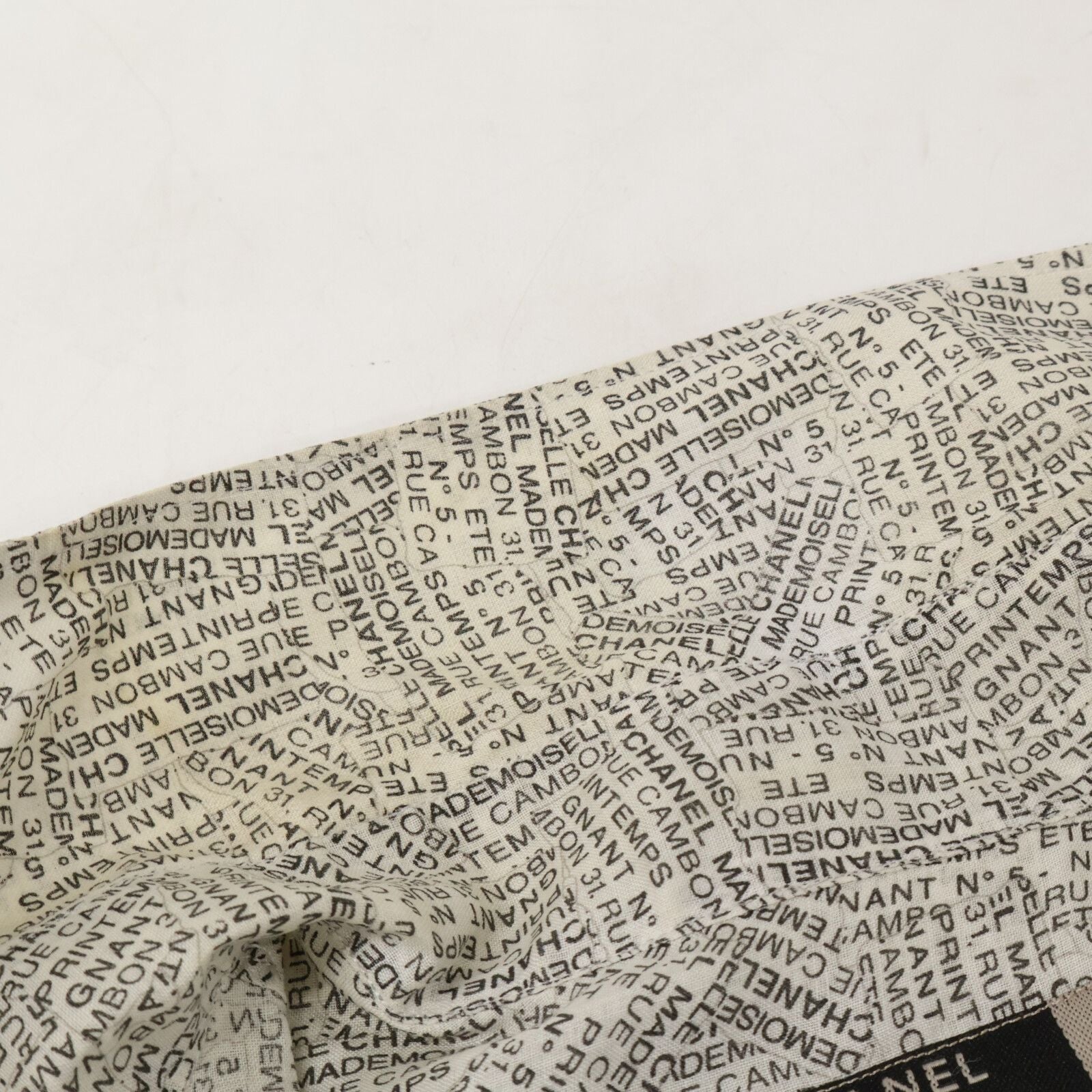 Chanel Logo Print Ramie Short Sleeve Blouse 40 — view 6