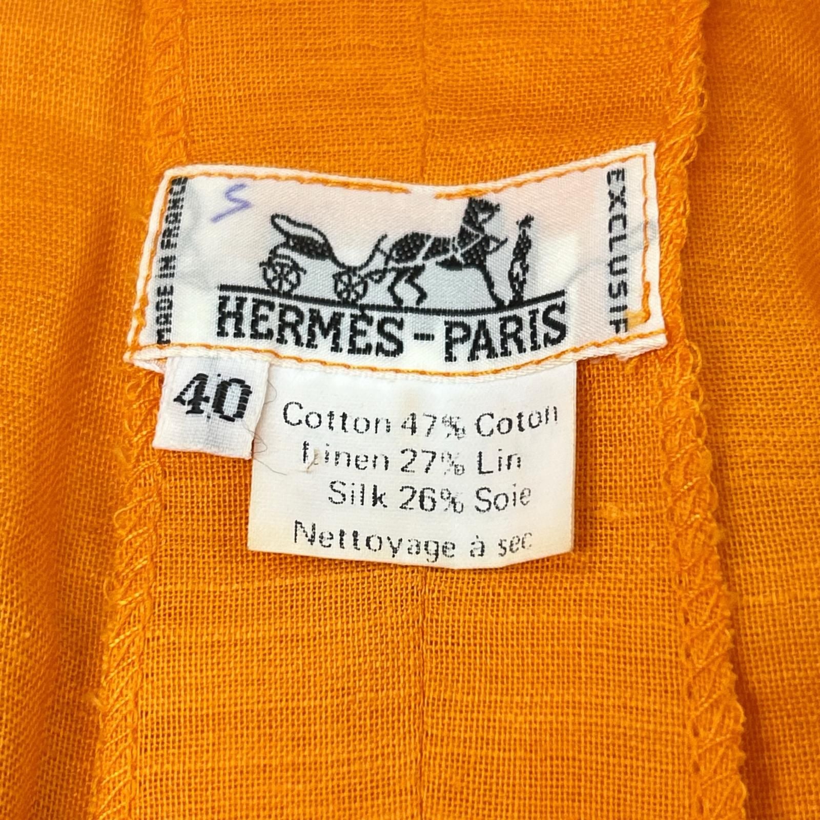 Hermes Orange Linen Exclusif 40 Dress — view 4