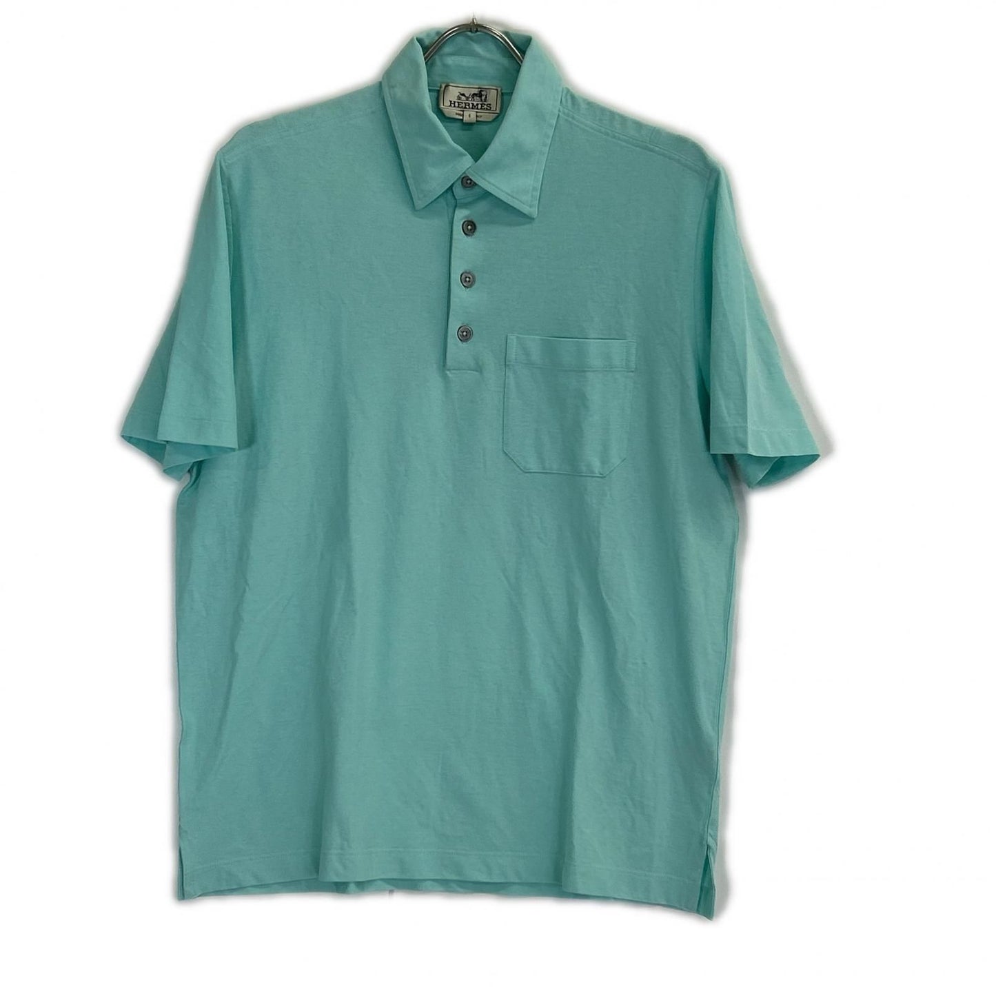 Hermes Turquoise Blue Short Sleeve Polo