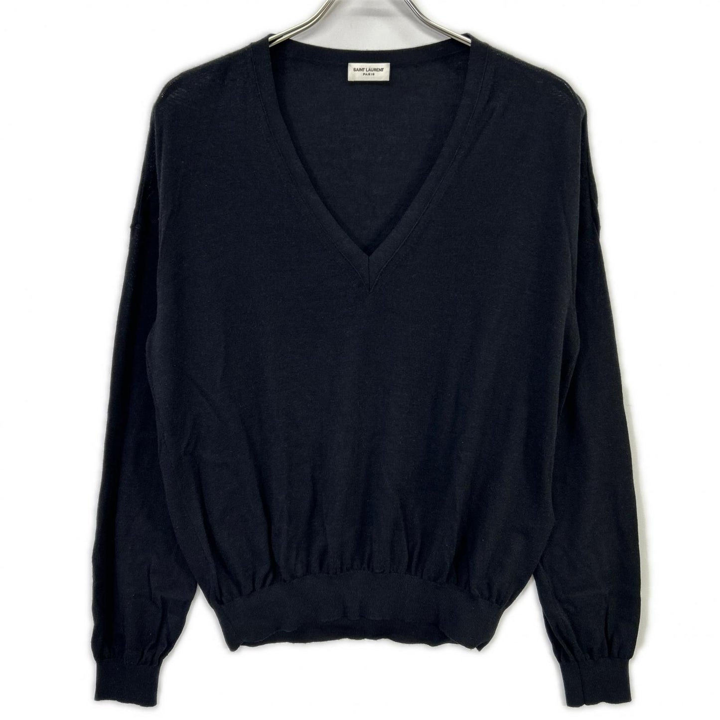 Saint Laurent Paris Black Wool Silk Knit Sweater