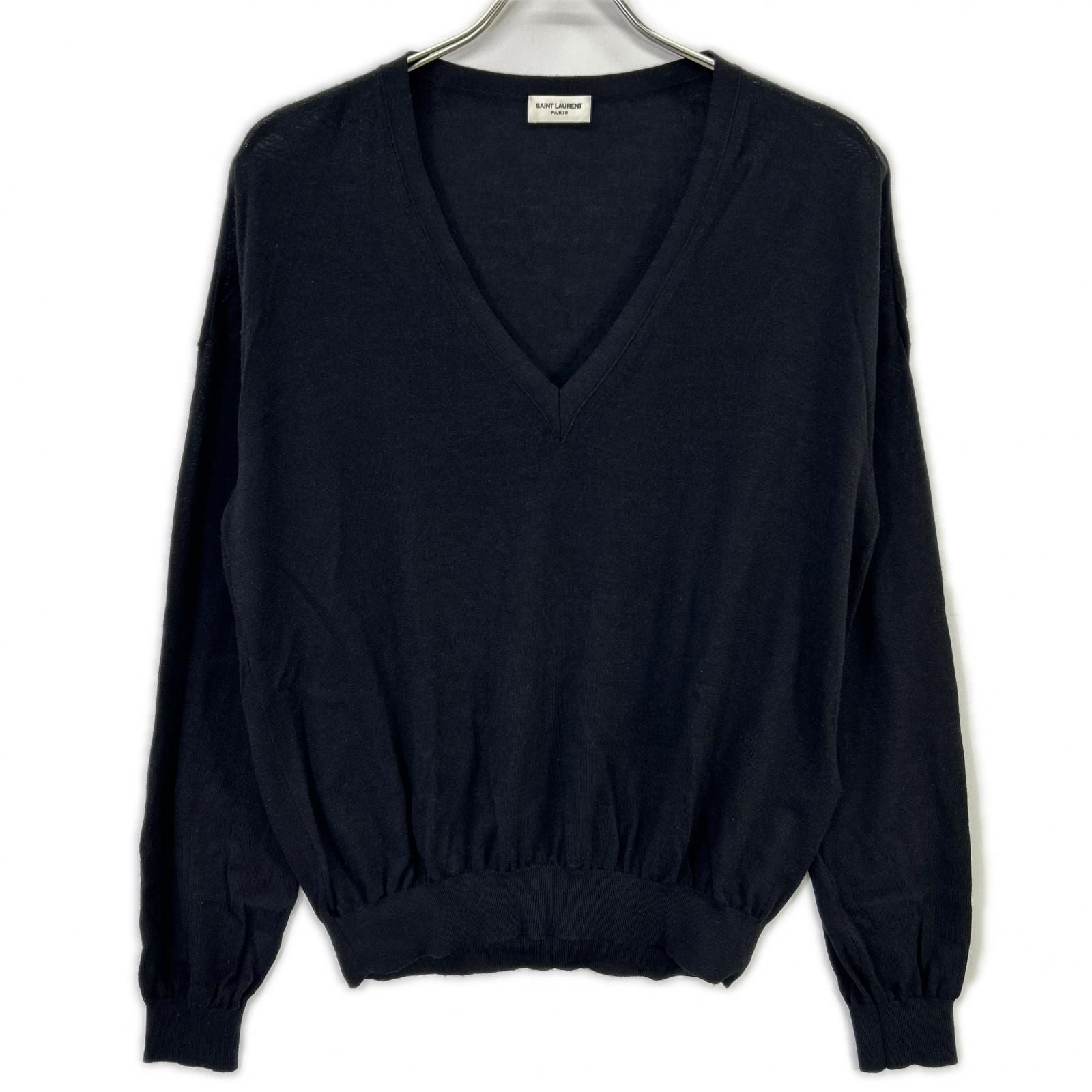 Saint Laurent Paris Black Wool Silk Knit Sweater