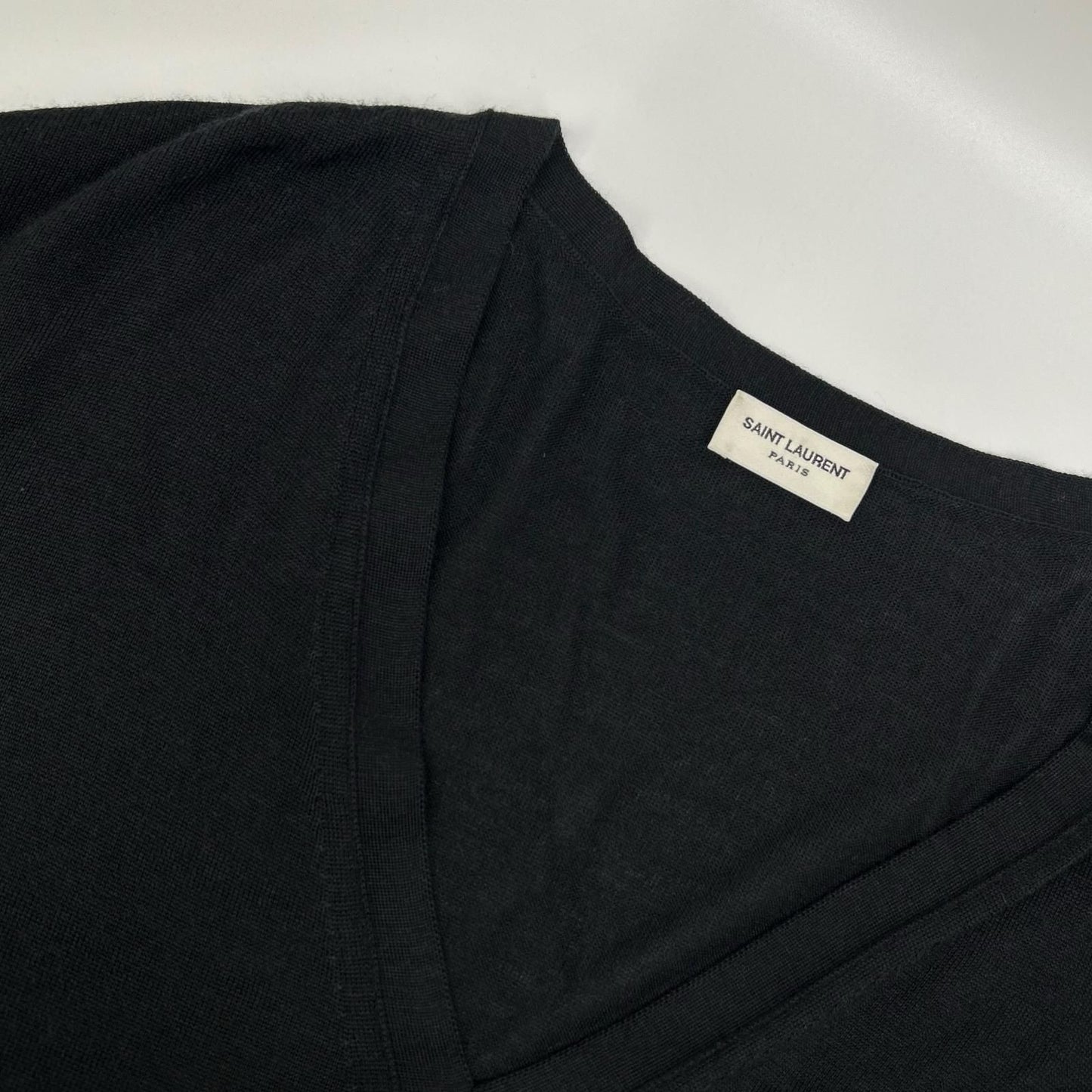 Saint Laurent Paris Black Wool Silk Knit Sweater — view 6