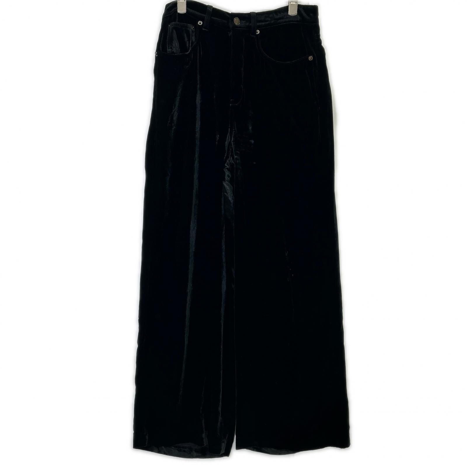 Saint Laurent Paris Velvet Wide Pants Black 28
