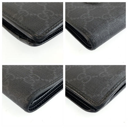 Gucci Interlocking Black GG Supreme Canvas Compact Wallet — view 8